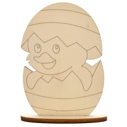 Puisor iesit din ou, cu stativ, din lemn, 12 cm inaltime